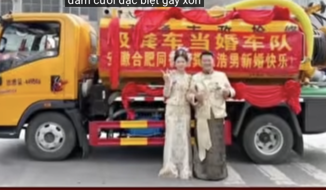 Viral! Pengantin Pria di China Jemput Istri Pakai 9 Truk Tinja
